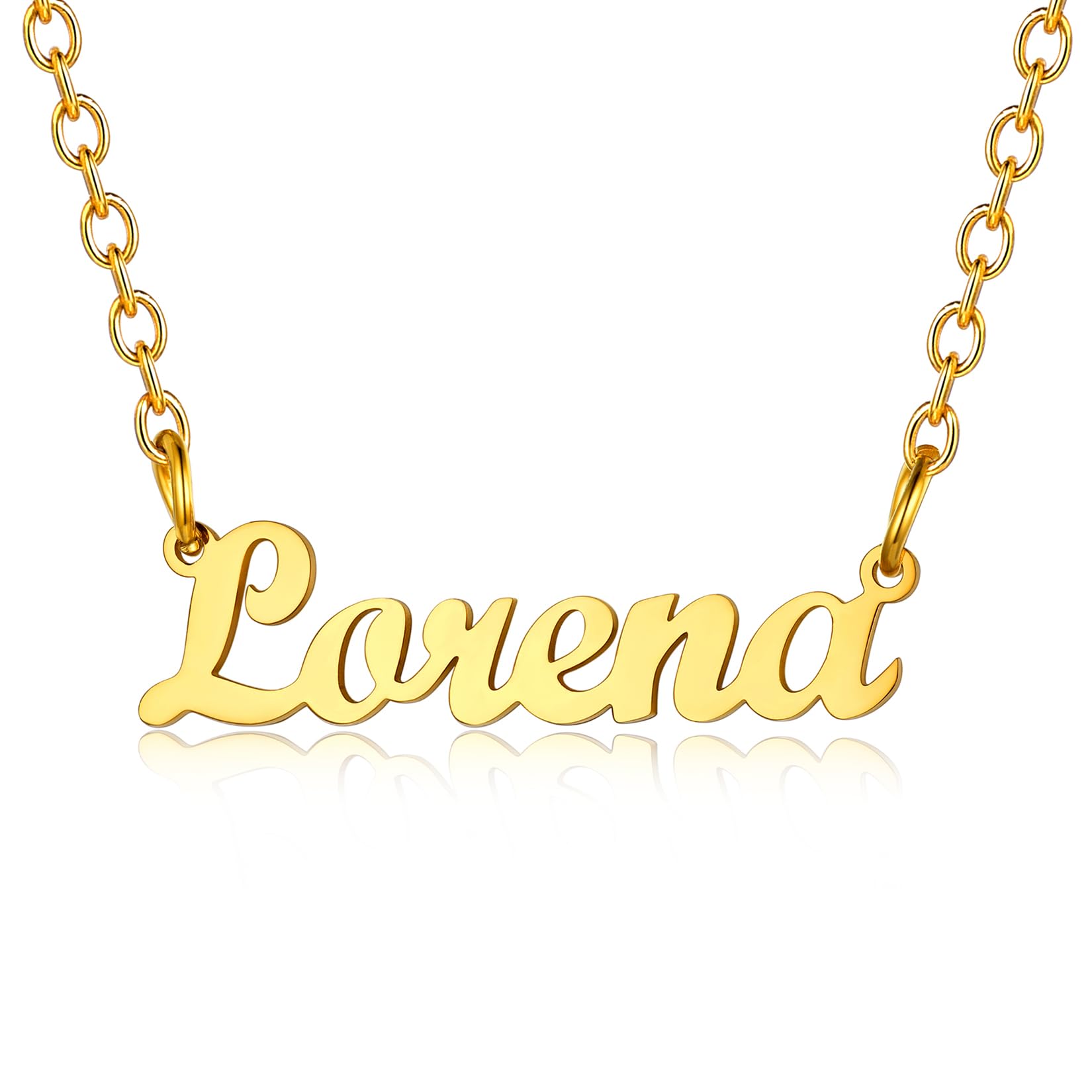U7 Short Necklace With Name Pendant Lorena Womens Necklaces For Women