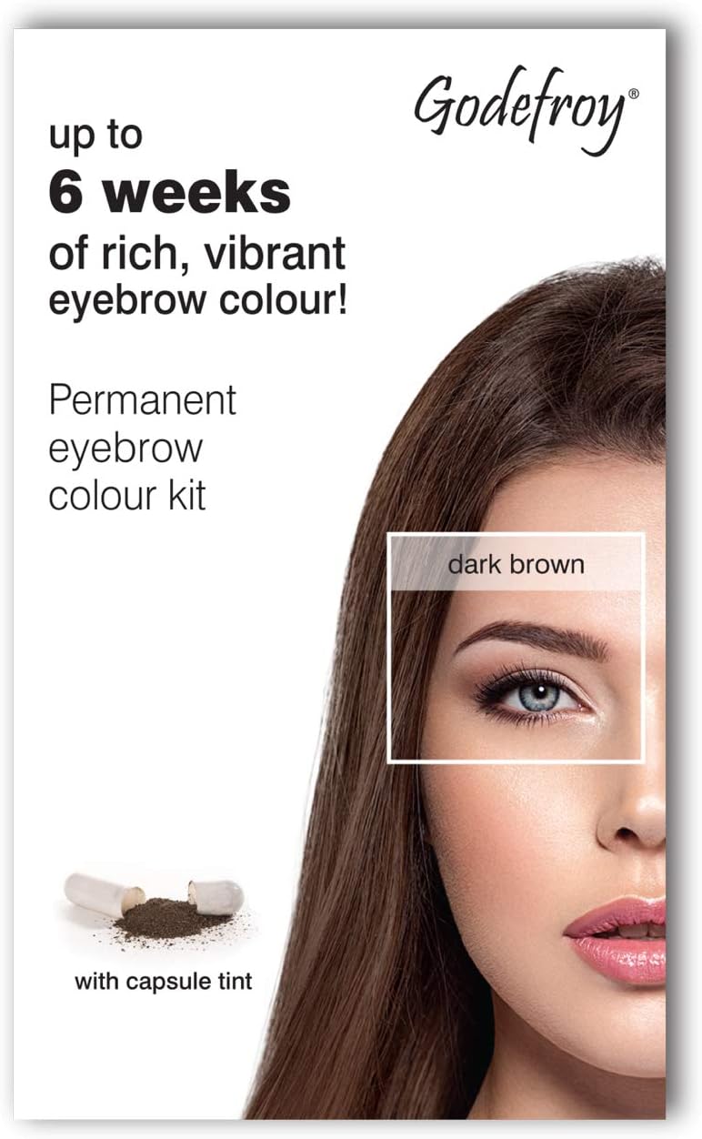 Godefroy Dark Brown Instant Eyebrow Tint Kit 12 Packs No Ammonia