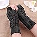 Beautyvan， Knitted Arm Fashion Fingerless Winter Gloves Unisex Soft Warm Mitten (Gray)