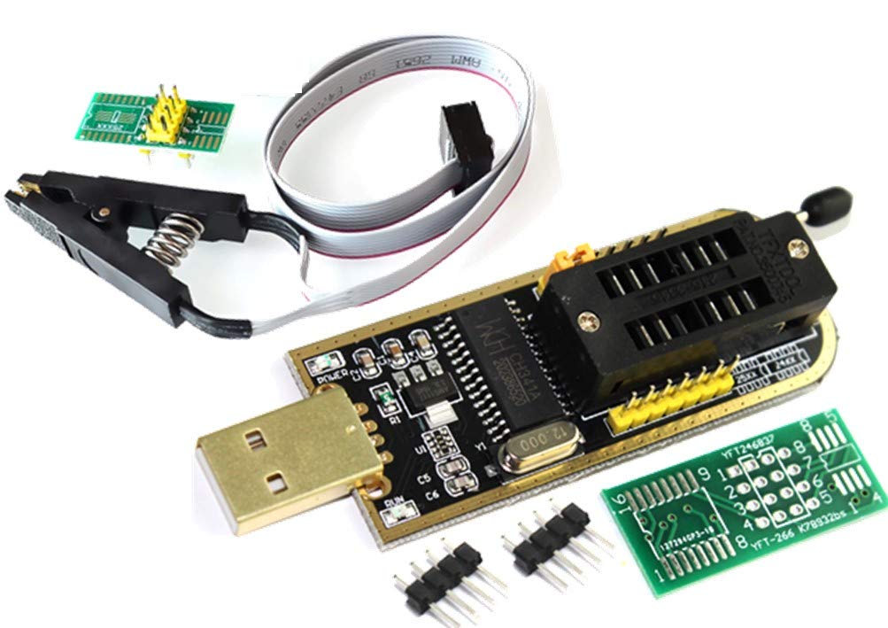 CH341A 24 25 Series EEPROM Flash BIOS USB Programmer with Software & Driver + SOIC8 SOP8 Clip Adapter module