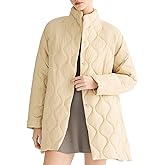 Orolay CHIIONE Womens Quilted Puffer Jacket Winter Coat Lightweight Warm Jackets Oversized Button Puffer Coat with Pockets