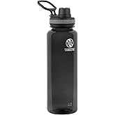 Takeya Tritan Sport Water Bottle with Spout Lid - BPA-Free & Dishwasher-Safe Water Bottle - Reusable Bottle with Lid Handle - Simple Leak-Proof Water Bottle - 40 oz, Black