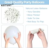 ASIYUHY White Balloons 100 Pack 12 Inch Latex with 2 Ribbon Rolls view 3