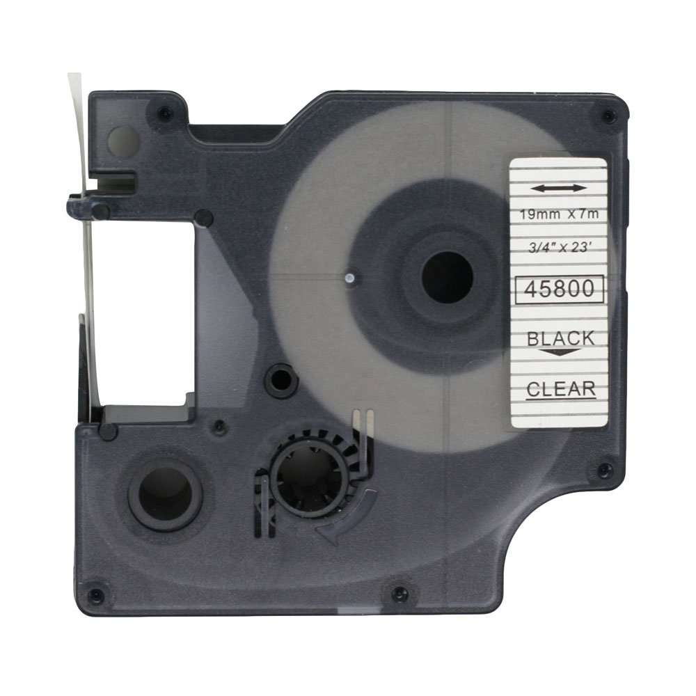 BROVACS 1 Pack Black on Clear Label Tape Compatible for DYMO D1 45800 19mm 3/4" OPA2300