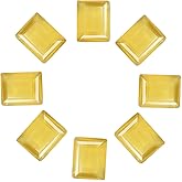 MECCANIXITY 20 Pcs Rectangle Pointed Back Rhinestone, 8x10mm Mini Clear Pointed Back Rhinestone Square Faceted Gems Crystal Glass Beads for Jewelry Making DIY Crafts Nail, Yellow