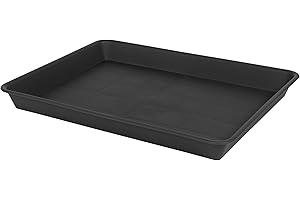 VUWEZ Plant Saucer Growing Trays, Seed Starter Tray, 14"x11", Heavy Sturdy Plastic Microgreens Tray, Propagation Tray Rectangular, Humidity Tray, Seedling Tray, Seed Starter Growing Tray