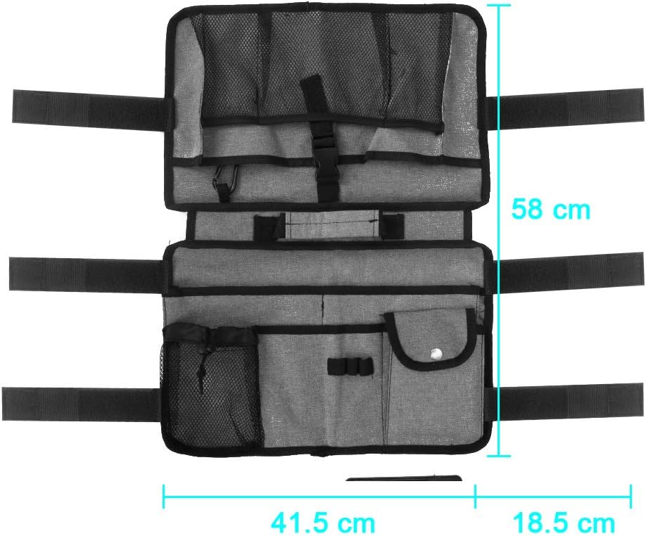 Walker Bag - Water Resistant Tote Folding Walker Basket Caddy Pouch with Large Compartment and 9 Pockets Universal fit Walker, rollator (Gray): Health & Personal Care