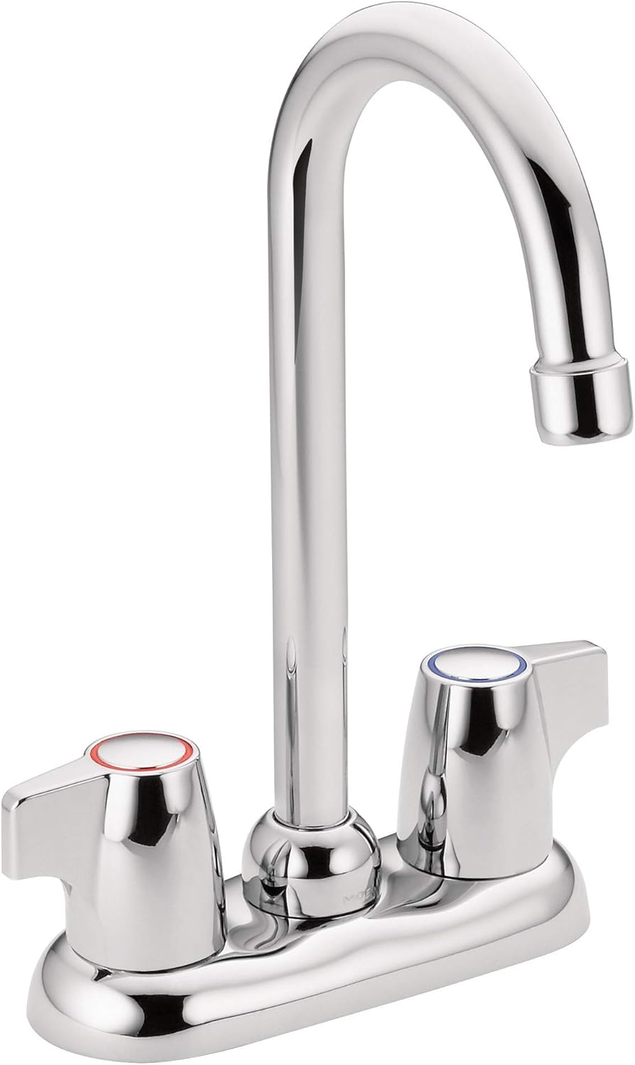 Moen 4903 Chateau Two-Handle High Arc Bar Faucet, Chrome - Bar Sink Faucets - 