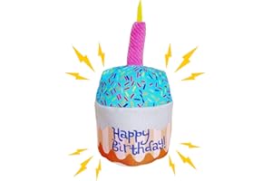ROYALTY ESSENTIALS Pet Dog Birthday Cake Cupcake Plush Squeaker Toy Dog Cat Supplies Gifts Gift (Birthday Cake)