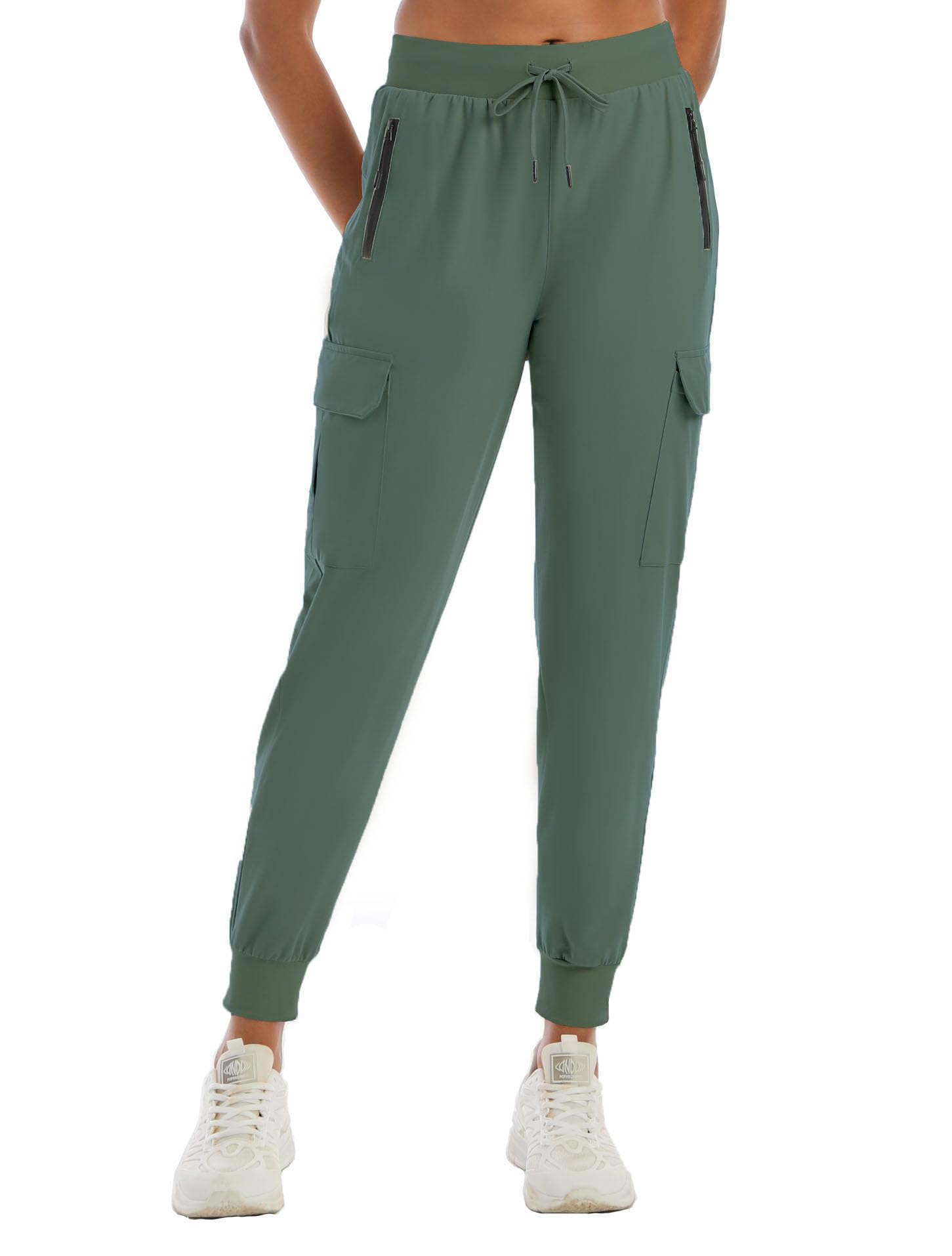 Photo 1 of ***(MINOR DAMAGE/ SEE NOTES)***Womens Cargo Pants with Pockets-Lightweight Quick Dry Water Resistant Hiking Pants for Travel Casual Athletic and Outdoor(Grey Green,XL)