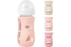 MINMUNJIU 3 Pack Silicone Sleeves for Philips Avent Natural Glass Baby Bottles, Anti Breakage Baby Bottle Holder for Baby Girls, Compatible with Philips Avent Glass Natural Baby Bottle, 8 oz