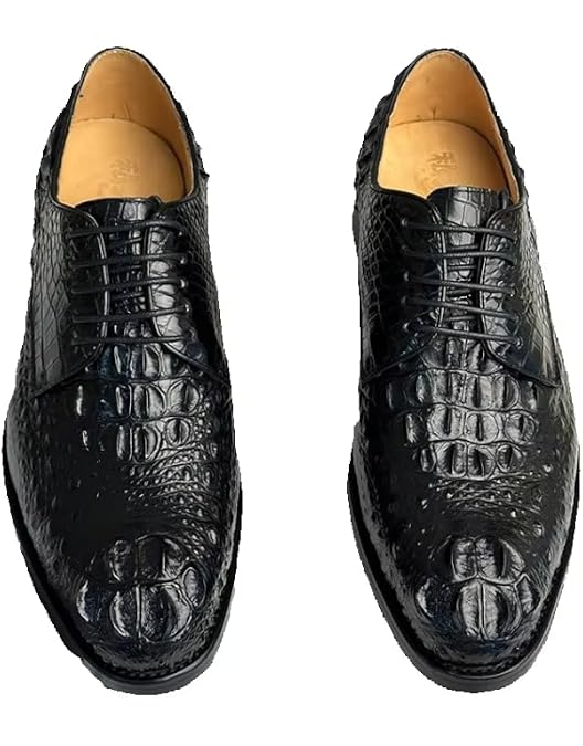 Amazon.com | Authentic Crocodile Skin Classic Black Men