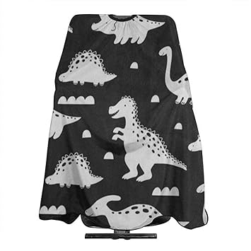 Amazon Com Cartoon White Dinosaur Black Salon Hair Cutting Cape