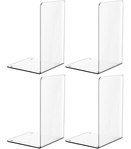 Sujetalibros De Acrílico Transparente - Pack De 6 - Para Libros Pesados