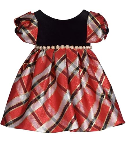 Bonnie Jean Iris and Ivy Baby Girl's Holiday Christmas Dress, Navy, 4: Clothing, Shoes & Jewelry