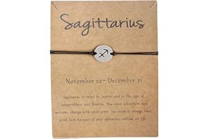 XUN Zhe Silver Zodiac Bracelet Constellation Sign Bracelet for Women.12 Astrology Horoscope Bracelet/Anklet Friendship Couple Jewelry with Card