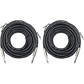 ROCMUZZK 2 Pack 30ft 1/4 Inch to 1/4 Inch Male Speaker Cable, 30 feet 6.35mm Stereo Audio Connection Cord, 12 Gauge AWG Wire
