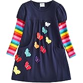 VIKITA Winter Girls Dresses Toddler Girl Clothes Long Sleeve School Outfits for Kids 2-12 Years