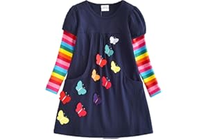 VIKITA Winter Girls Dresses Toddler Girl Clothes Long Sleeve School Outfits for Kids 2-12 Years