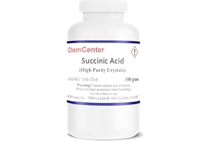 CHEMCENTER Succinic Acid, Ultra Fine Crystals/Powder, 100 Grams
