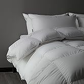 Goose Down Fiber Comforter King Size, All-Season Hotel Quality Duvet Insert, Luxurious White Bedding Comforter with Ultra Soft 100% Cotton, High Fill Power,Fluffy, Box-Stitched, Breathable 106"x 90"