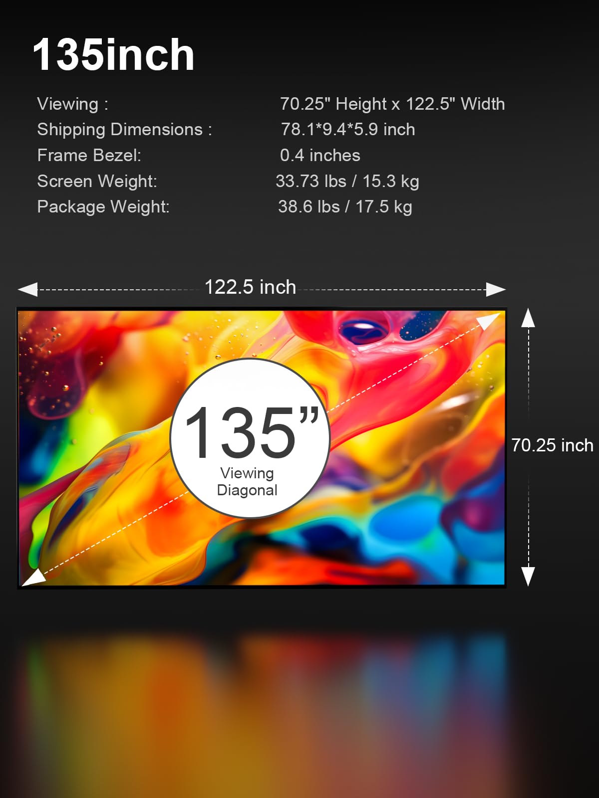 Mua AWOL VISION 135-inch Projector Screen Fixed Frame, 1.3 dB Peak Gain ...