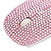 Optical Wireless Mouse - Crystal Case Rhinestone Bling USB Slimline Flat Computer Laptop Mouse (Pink)
