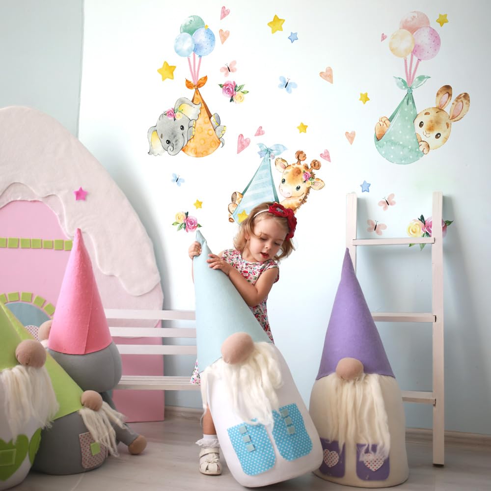 kina - R00608 Children's Wall Stickers Ecological and Hypoallergenic Soft Fabric Effect Repositionable Animals Golden Dreams Wall Decoration Nursery Nursery Wallpaper - Size 120 x 30 cm