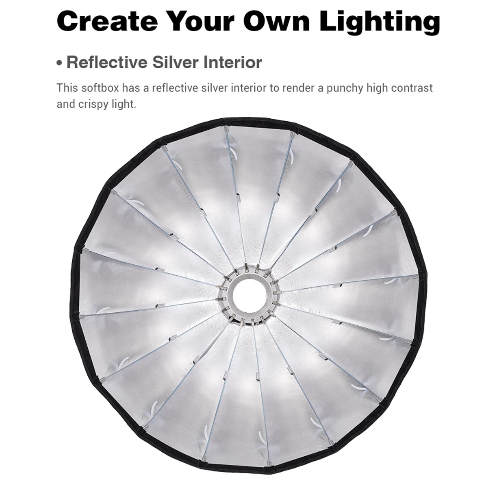 GODOX QR-P90 35.4 Inch/90CM Parabolic Softbox Bowens Mount, Quick Release Parabolic Softbox, with Front & Inner Diffuser SL-60W AD600BM VL150 UL150 SL150II Amaran 100X 200D 200X