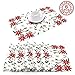 OurWarm 6pcs Embroidered Christmas Placemats, Red Poinsettia Placemats with Holly for Christmas Holiday Decorations, 11 x 17 Inch Christmas Table Mats