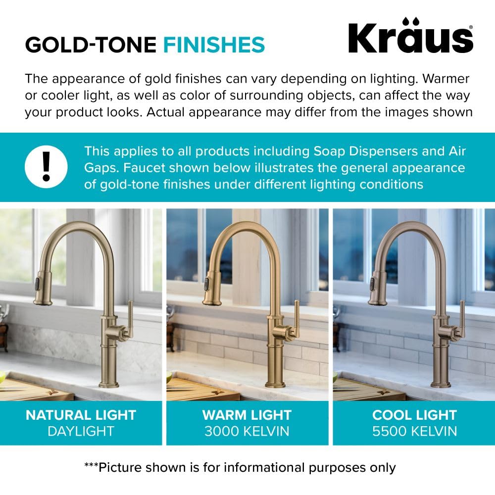 KRAUS Purita 100% Lead-Free Kitchen Water Filter Faucet in Spot Free Antique Champagne Bronze, FF-100SFACB