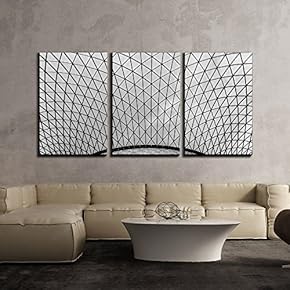 3 Piece Canvas Wall Art - Modern Architecture - Modern Home Art Stretched and Framed Ready to Hang - 16"x24"x3 Panels