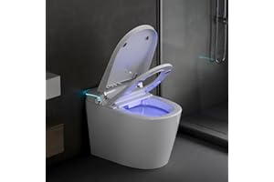 VIPBEAR Smart Toilet with Bidet Built in, Bidet Toilet with Heated Seat and Night Light, One Piece Toilet for Bathroom, Auto Soft Close, UV-C light, Foam Shield, Full/Half Flush