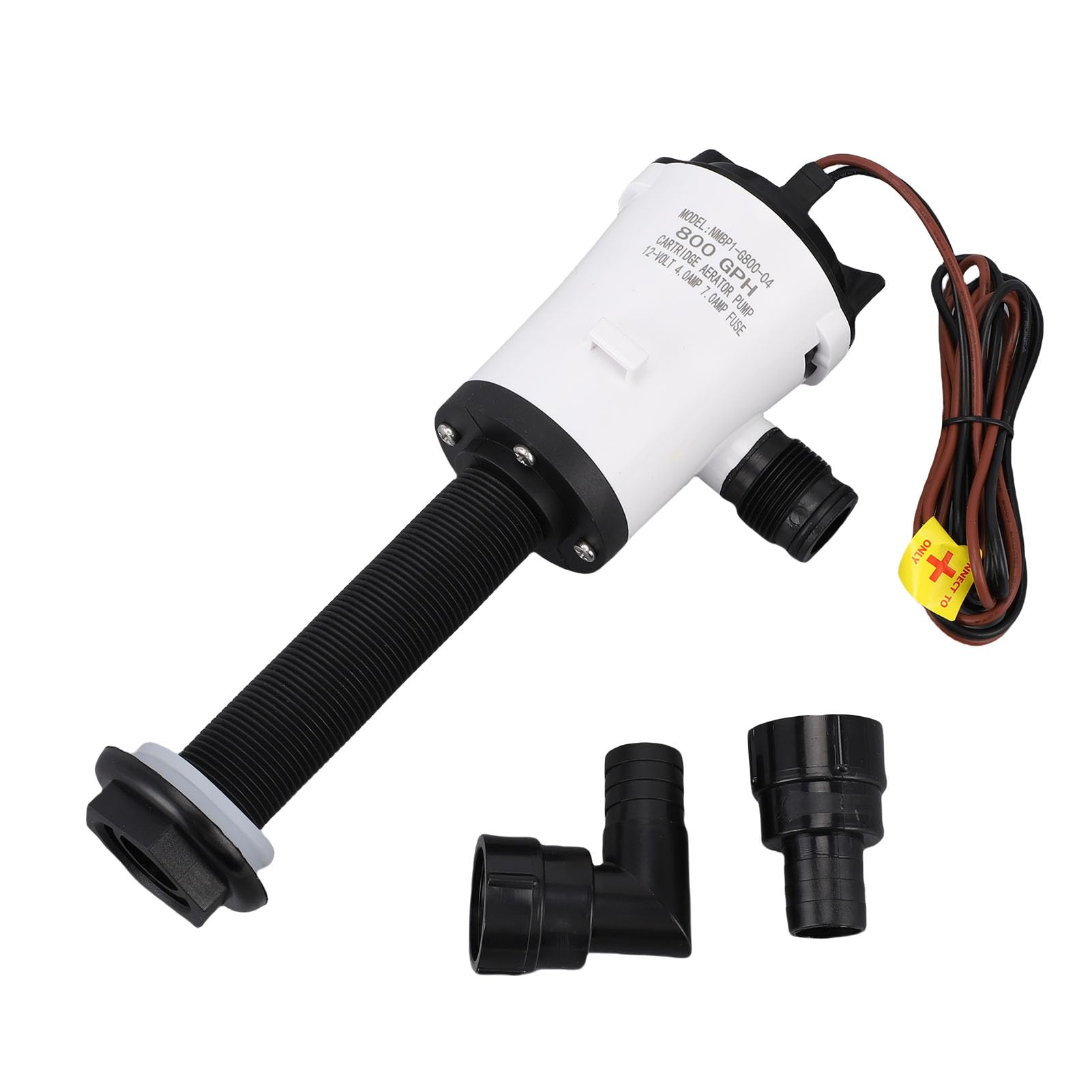 Keenso Livewell Pump, High Flow Rate 800GPH, Portable Submersible Fish Tank Pump, Durable Design, 12V 4.0A, for Boat Marine, Yachts RVs, Transportation