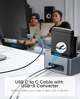 ORICO Dual Bay HDD Docking Station USB C 3.2 Gen 2 SATA Clone 36TB SSD HDD Gray view 3