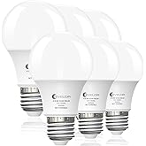 evelor 6-Packs A19 LED Light Bulbs,60 Watt Equivalent Daylight 5000K with E26 Base,Efficient 9W,800 Lumens Non-Dimmable LED B