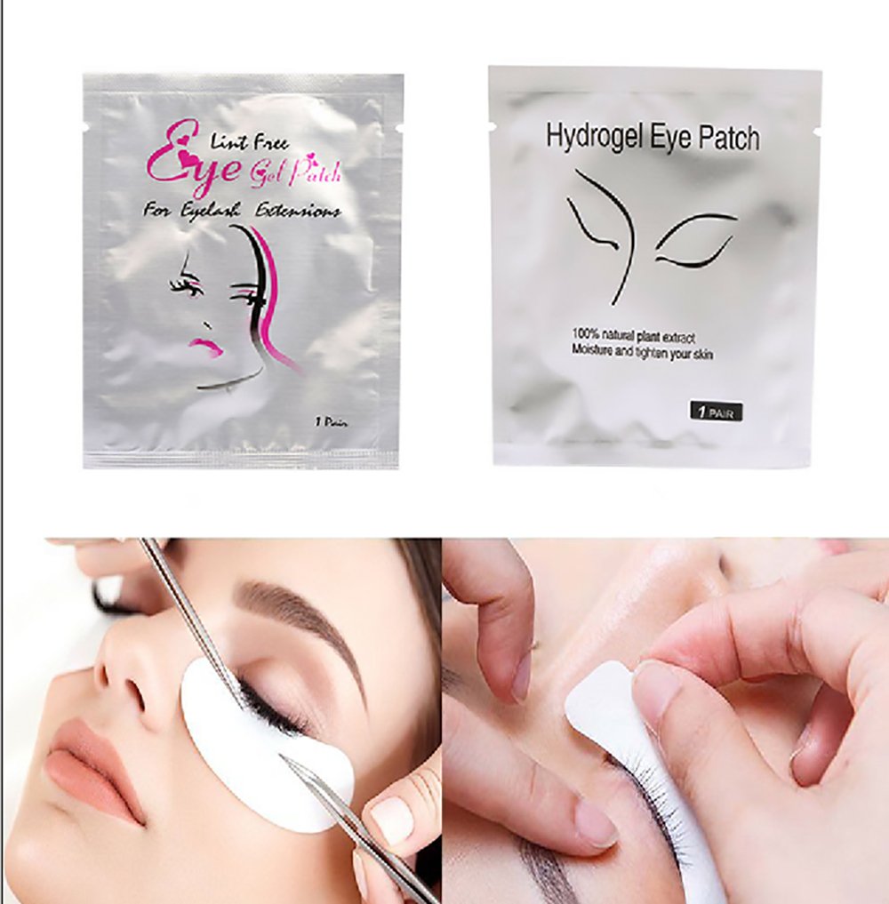 Vinmax 100 Pairs Set,Under Eye Pads, Lint Free Lash Extension Eye Gel Patches for Eyelash Extension Eye Mask Beauty Tool (girl grid)