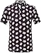 SSLR Men's Printed Regular Fit Casual Button Down Short Sleeve Polo Shirt