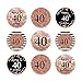 Andaz Press Glitzy Faux Rose Gold Glitter Milestone Chocolate Drop Labels, Cheers to 40 Years, 40th Birthday or Anniversary, 240-Pack, Not Real Glitter, Kisses Party Colored Decorations