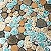 Pebble Porcelain Tile Fambe Turquoise Green Beige Shower Floor Pool Alley Tiles Mosaic TSTGPT005 (4 x 6 Inches Sample)