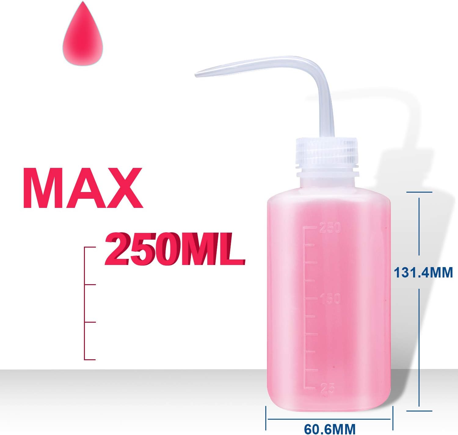 Wash bottle, 3 Pack LDPE Squeeze Bottles, Safe Plastic Low Density Polyethylene Watering Bottle with Narrow Mouth, for Chemistry, Industry, Lab & Gardening, 500ml / 17oz, 250ml / 8.5oz, 150ml / 5.1oz: Home Improvement