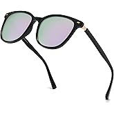 HASFOX Women's Polarized Sunglasses | UV Protection Square Oversized Shades | Mirrored Trendy Stylish Sunnies | with Case