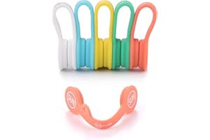 SUNFICON Cable Organizers Clips Magnetic Earbuds Cords Winder Bookmark Clips Whiteboard Noticeboard Fridge Magnets USB Cable Manager Ties Straps for Home,Office,School 5 Pack Assorted Light Colors