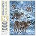 Bits and Pieces - 1000 Piece Jigsaw Puzzle - Winter Wolf Pack - Wolf Puzzle - by Artist Liz Goodrick-Dillon - 1000 pc Jigsaw
