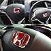 Exotic Store 50x40mm Modified Steering Wheel Emblem For CIVIC ACCORD FIT CRZ CRV ODYSSEY S2000 FA5 FD2 FG1 Odyssey Type B Steering wheel JDM Emblem Badge (Red)
