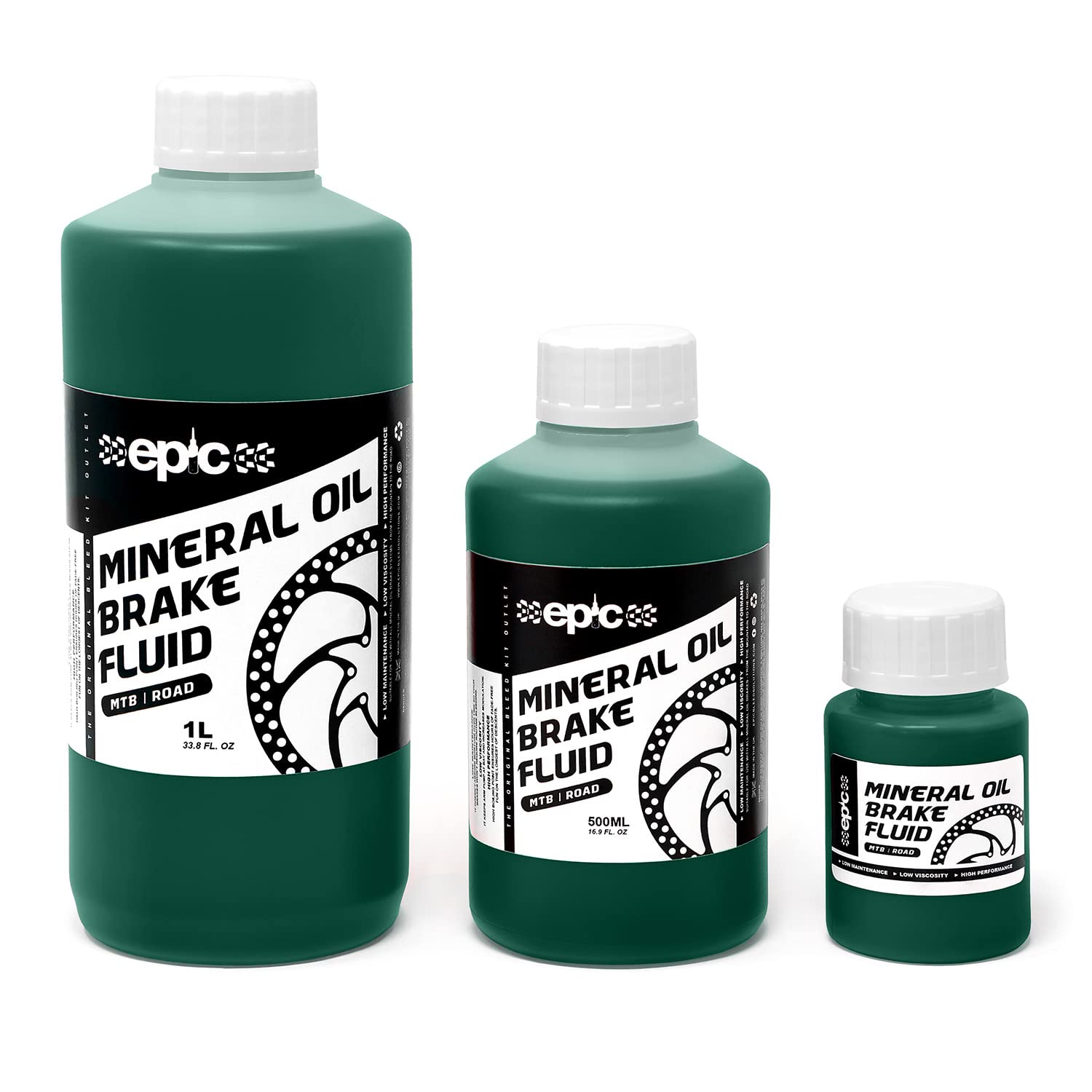 Epic Mineral Oil Brake Fluid for SRAM Disc Brakes - DB8 | High Performance Oil for Brake Bleeding | Green - 1 Litre (1L)