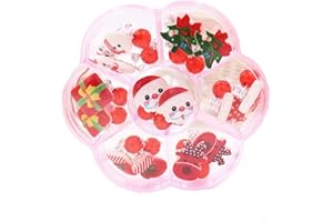 HSQYJ 7 Pairs Christmas Clip-on Earrings Hypoallergenic Christmas Earrings Santa Jewelry Earrings Set for Women Including Red Santa Claus Present Box White Snowman