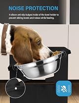 Vantic Raised Dog Bowl on Stand Adjustable 6 Heights Tilt 15 Degree Bamboo Black view 5