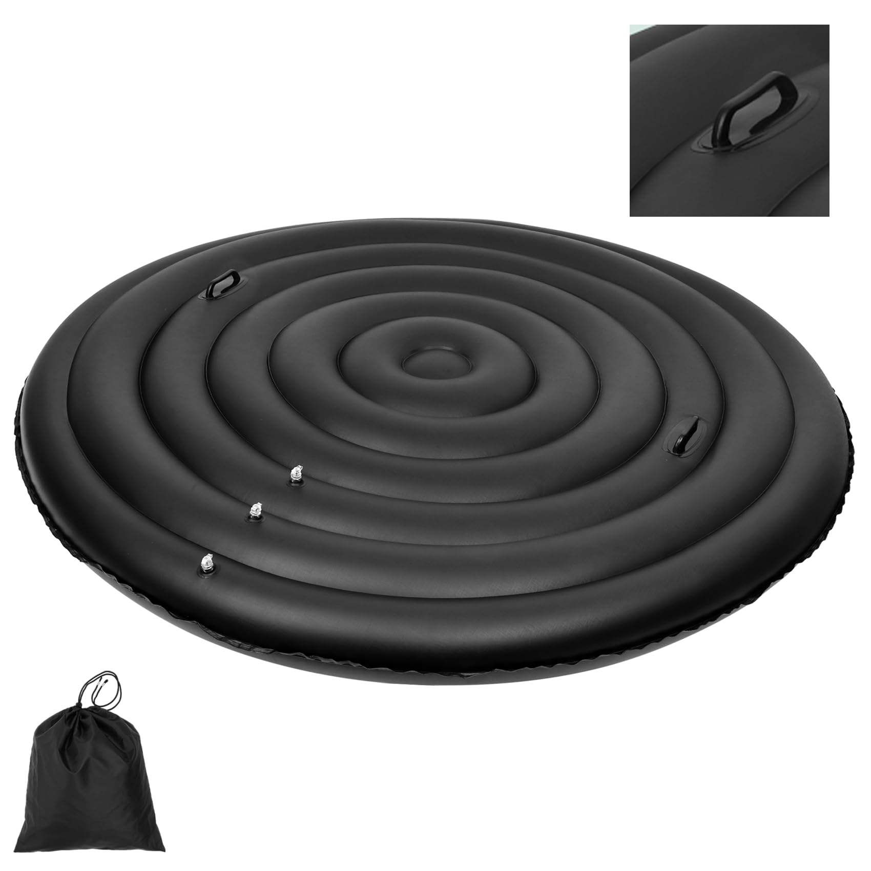 Photo 1 of Inflatable Hot Tub Cover Round Replacement All Saluspa Intex Spa Covers Insert One Size Fits All Insulated Thermal Energy Saving Hot Tub Lid Replacement Used for Rain-Proof Snow-Proof ?with Handle?