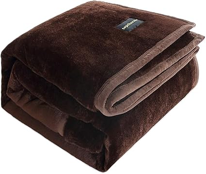 Amazon 厚手毛布 冬用 シングル 綿入り 2枚合わせ もうふ ボリューム 洗える 襟付き 無地 ふわふわ 毛抜けない 静電防止 吸湿発熱 抗菌防臭 ブラウン 140x0cm ブランケット 毛布 オンライン通販
